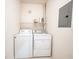 A functional laundry room featuring a side-by-side washer and dryer at 9117 Thoreau Ct, Fishers, IN 46037