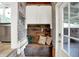 Mud room entryway with brick accent wall and bench at 10854 E 700 N, Wilkinson, IN 46186