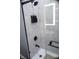 This shower features subway tile, a shower head, and a glass door at 1331 N Berwick Ave, Indianapolis, IN 46222