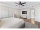 This main bedroom features a decorative wall and modern furniture with easy access to the en suite at 2223 Ryder Pl, Westfield, IN 46074