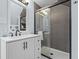 Updated bathroom showcasing a sleek vanity, glass shower, and contemporary finishes at 2645 Washington St, Columbus, IN 47201