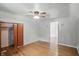 Bedroom featuring hardwood floors, closet and neutral paint at 2905 N Warman Ave, Indianapolis, IN 46222