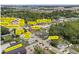 Aerial view showcasing the home's location near local businesses, dining, and community amenities at 301 S Main St, Whitestown, IN 46075