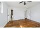Spacious bedroom offers hardwood floors, closet space, and access to an en-suite bathroom at 4126 S Gerrard Dr, Indianapolis, IN 46221