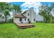 Backyard with a wooden deck, grill, and fencing creating an ideal space for relaxation and entertainment at 5369 Red River Ct, Indianapolis, IN 46221