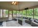 Comfortable sunroom featuring wicker seating and a view of the outdoor patio at 5419 Cayman Dr, Carmel, IN 46033