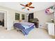 Bedroom with a ceiling fan, fish aquarium, and overhead décor at 5542 N Olivia Dr, Alexandria, IN 46001