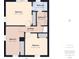 Upstairs floor plan showing bedrooms, bathrooms, and landing; GLA is 653 sq ft at 5542 N Olivia Dr, Alexandria, IN 46001