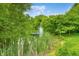 Scenic pond with fountain and cattails surrounded by lush green trees and foliage at 5730 S 50 W, Trafalgar, IN 46181