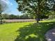 Picturesque backyard featuring lush greenery, mature trees, and fencing at 5730 Teresa Dr, Alexandria, IN 46001