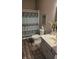 Charming bathroom features a shower with a curtain, and stylish décor at 6184 Farlin Dr, Whitestown, IN 46075