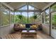 Relaxing screened porch with comfortable seating and a view of the surrounding trees at 7141 Ember Ct, Indianapolis, IN 46236