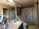 Modest bathroom with neutral walls and shower/tub combination at 8609 Wheatfield Dr, Camby, IN 46113