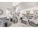 Open-concept living area with tall ceilings and ample seating at 10697 Woodmont Ln, Fishers, IN 46037