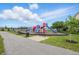 Brightly colored playground with slides, climbing structures, and benches at 10722 Landsbrook N Run, Noblesville, IN 46060
