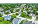 Aerial view of the home with well-manicured lawns nestled in a serene residential community at 1234 Breaside Cir, Greenwood, IN 46143