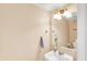 Powder room with a vanity, decorative mirror, and lighting fixture at 1234 Breaside Cir, Greenwood, IN 46143