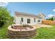 Enjoy outdoor living in this backyard with a patio, landscaping and green space at 12496 Wolf Run Rd, Noblesville, IN 46060