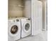 Well-equipped laundry room with modern front-load washer and dryer at 13050 Grand Vue Dr, Carmel, IN 46032