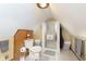 Small bathroom featuring a glass enclosed shower in an attic room at 1352 Clinton St, Noblesville, IN 46060