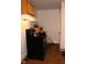 View of the kitchen with a black stove and tile floors at , Indianapolis, IN 46220