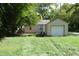 Backyard features a home with a detached garage, showcasing the outdoor space at 1902 N Colorado Ave, Indianapolis, IN 46218