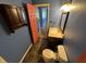 Bathroom vanity and toilet shown with view to hall at 2133 10Th St, Columbus, IN 47201