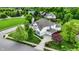 Aerial view of a two-story home featuring manicured landscaping and a lush green lawn at 2535 Dawn Ridge Dr, Westfield, IN 46074