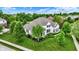 Aerial shot of two-story home with a well-kept lawn and landscaping at 2535 Dawn Ridge Dr, Westfield, IN 46074