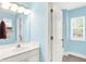 Well lit bathroom featuring a shower, a mirror, and tiled floors at 2535 Dawn Ridge Dr, Westfield, IN 46074
