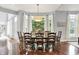Elegant dining room features a large bay window, hardwood floors, and ample space for entertaining at 2535 Dawn Ridge Dr, Westfield, IN 46074