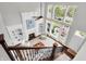 A high angle view of the foyer, with a fire place, large windows, and a staircase at 2535 Dawn Ridge Dr, Westfield, IN 46074