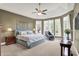 Tranquil main bedroom featuring a trey ceiling, large windows, and comfortable queen size bed at 2535 Dawn Ridge Dr, Westfield, IN 46074