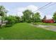 Well-maintained backyard with lush lawn and basketball hoop, ideal for recreation and outdoor activities at 3338 Orchard Ave, Indianapolis, IN 46218