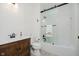 Modern bathroom features a walk-in shower with glass door, stylish vanity, and contemporary fixtures at 3713 Cherwell Dr, Zionsville, IN 46077
