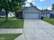 Charming single-story home featuring a well-maintained lawn and a two-car attached garage at 3861 Candle Berry Dr, Indianapolis, IN 46235