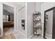 This is a bathroom with a glass shower and tile floor at 4736 Rocky Knob Ln, Indianapolis, IN 46254
