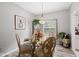 Cozy dining room with a glass table, ornate chairs, and natural light at 4736 Rocky Knob Ln, Indianapolis, IN 46254
