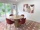 Breakfast nook featuring red chairs and decorative artwork at 5348 Crittenden Ave, Indianapolis, IN 46220