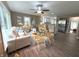 Light-filled living space featuring modern décor and hardwood floors at 5348 Crittenden Ave, Indianapolis, IN 46220