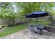 Expansive backyard with healthy lawn, garden beds and stone patio for relaxing and entertaining at 5543 N Pennsylvania N St, Indianapolis, IN 46220