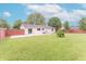 Well-maintained backyard with privacy fence, patio, and lush green lawn perfect for outdoor activities at 5602 Northport Dr, Indianapolis, IN 46221