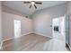 This spacious bedroom features vaulted ceilings and an ensuite bathroom at 5633 Fox Glove Ln, Indianapolis, IN 46254