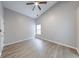 This light-filled bedroom offers plenty of space and modern flooring at 5633 Fox Glove Ln, Indianapolis, IN 46254