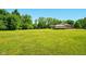 Spacious backyard with a well-manicured lawn, bordered by mature trees, offering privacy and a serene outdoor environment at 564 Penright Ct, Indianapolis, IN 46217