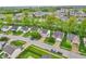 Aerial view of a residential neighborhood with tree-lined streets and well-kept lawns at 5737 Arlington Dr, Plainfield, IN 46168
