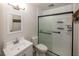Functional bathroom featuring a step-in shower, providing convenience and accessibility at 7940 Benjamin Dr, Lawrence, IN 46226