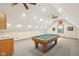 Large game room with pool table, wet bar, and recessed lighting at 1121 N Cambridge Ct, Greenfield, IN 46140