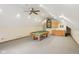 Bonus room with pool table, wet bar, recessed lights, and plush carpeting at 1121 N Cambridge Ct, Greenfield, IN 46140
