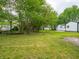 Large backyard offering ample green space and privacy with mature trees and landscaping at 1141 Temperance Ave, Indianapolis, IN 46203